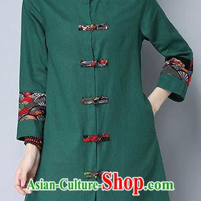 Traditional Chinese National Costume, Elegant Hanfu Stand Collar Green Coat, China Tang Suit Plated Buttons Cape, Upper Outer Garment Dust Coat Clothing for Women