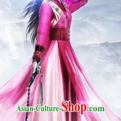 Traditional Ancient Chinese Chivalrous Swordswoman Costume, Chinese Ming Dynasty Heroine Young Lady Red Dress, Cosplay Chinese Television Drama Flying Daggers Hanfu Clothing for Women