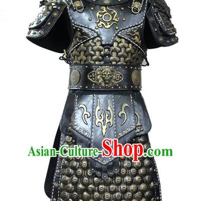 Traditional Chinese Ancient Peking Opera Armour Costume Complete Set, Tang Dynasty General Soldiers Armor Clothing for Men