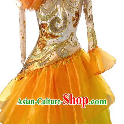 Traditional Chinese Modern Dancing Costume, Women Opening Classic Chorus Singing Group Dance Paillette Costume, Folk Dance Yangko Costume, Modern Dance Dress for Women