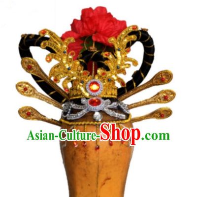 Traditional Ancient Chinese Classical Peking Opera Hair Accessories Props, Peking Opera Headwear Classical Flying Dance Wigs and Hair Ornaments Complete Set for Women