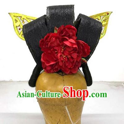 Traditional Ancient Chinese Classical Peking Opera Hair Accessories Props, Peking Opera Diva Headwear Classical Flying Dance Hair Ornaments Hats for Women