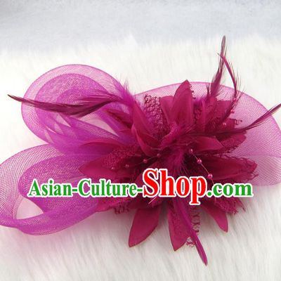 Top Grade Handmade Chinese Classical Hair Accessories, Children Baroque Style Purple Flowers Bobby Pin, Hair Sticks Hair Jewellery, Hair Clasp for Kids Girls