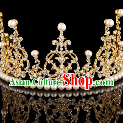 Top Grade Handmade Chinese Classical Hair Accessories, Children Baroque Style Headband Princess Royal Crown Crystal Crown, Hair Sticks Hair Jewellery, Hair Clasp for Kids Girls
