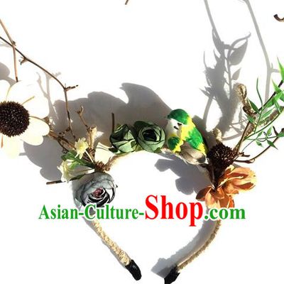 Top Grade Handmade Chinese Classical Hair Accessories, Children Baroque Style Headband, Hair Sticks Hair Jewellery, Antlers Hair Clasp for Kids Girls
