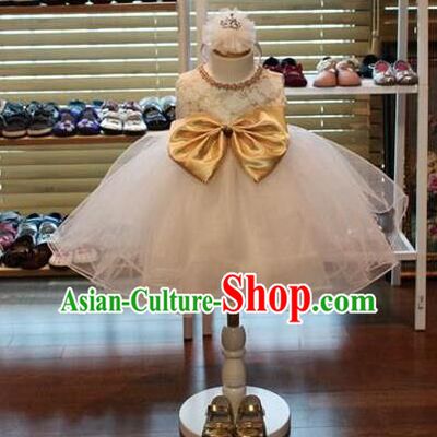 Traditional Chinese Modern Dancing Compere Performance Costume, Children Opening Classic Chorus Singing Group Dance Princess Bubble Full Dress, Modern Dance Halloween Party Ballet Dance Dress for Girls Kids