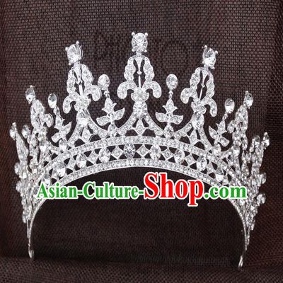 Top Grade Handmade Classical Hair Accessories, Children Baroque Style Princess Crystal Royal Crown Hair Jewellery Hair Clasp for Kids Girls
