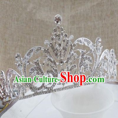 Top Grade Handmade Classical Hair Accessories, Children Baroque Style Crystal Royal Crown Princess Hair Jewellery Hair Clasp for Kids Girls