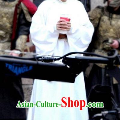 Traditional Ancient Chinese Elegant Swordsman Costume and Handmade Headpiece Complete Set, Chinese Television Drama Concubine Meng Comes Across Chinese Tang Dynasty Scholar Clothing for Men