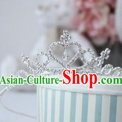 Top Grade Handmade Classical Hair Accessories, Children Baroque Style Wedding Royal Crown Hair Jewellery Hair Clasp for Kids Girls