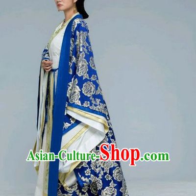 Traditional Chinese Ancient Imperial Empress Costume and Handmade Headpiece Complete Set, Chinese Northern and Southern Dynasties Queen Suit, Chinese Television Tokgo World Empress Tailing Embroidered Hanfu Clothing for Women