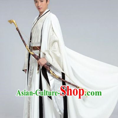 Traditional Chinese Ancient Swordsman Costume and Headwear Complete Set, China Northern and Southern Dynasties Prince Tokgo World Nobility Childe Hanfu Clothing for Men