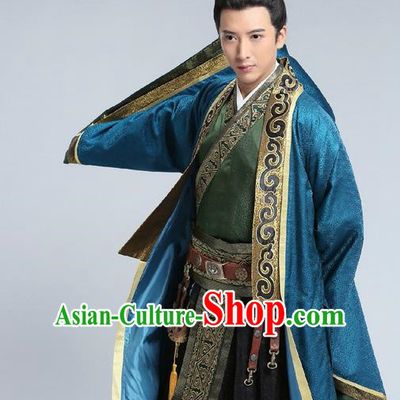 Traditional Chinese Ancient Prince Costume and Headwear Complete Set, Tokgo World China Northern and Southern Dynasties Nobility Childe Hanfu Clothing for Men