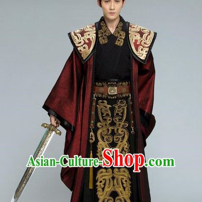 Traditional Chinese Ancient Nobility Childe Costume, Tokgo World China Northern and Southern Dynasties Prince General Hanfu Clothing and Headwear Complete Set for Men