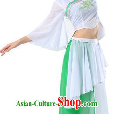 Traditional Chinese Classical Dance Umbrella Dance Yangge Fan Dancing Costume, Folk Dance Drum Dance Uniform Yangko Costume Complete Set for Women
