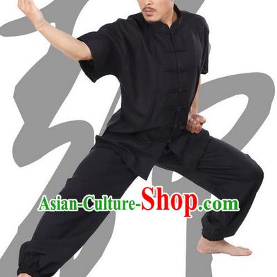 Top Grade Kung Fu Costume Martial Arts Grey Linen Suits Pulian Zen Clothing, Training Costume Tai Ji Meditation Uniforms Gongfu Wushu Tai Chi Plated Buttons Clothing for Men