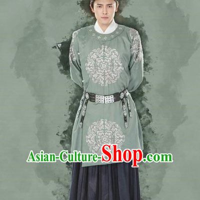 Traditional Chinese Ancient Imperial Emperor Costume and Headpiece Complete Set, China Ming Dynasty Flying Fish Suit Majesty King Clothing for Men
