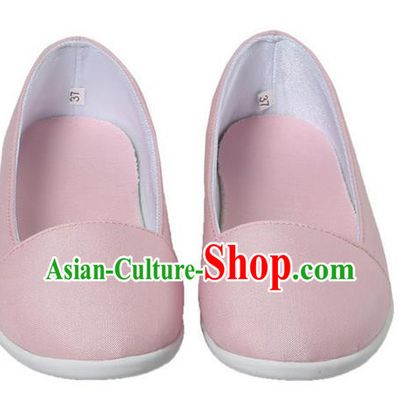 Top Chinese Traditional Tai Chi Linen Shoes Kung Fu Pulian Shoes Martial Arts Pink Shoes for Women
