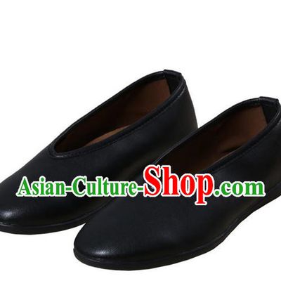 Top Chinese Traditional Tai Chi Black Shoes Kung Fu Pulian Shoes Martial Arts Shoes for Men