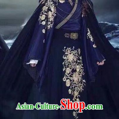 Traditional Chinese Ancient Imperial Prince Swordsman Costume and Headpiece Complete Set, China Ming Dynasty Secret Service Suit Imperial Bodyguard Clothing for Men