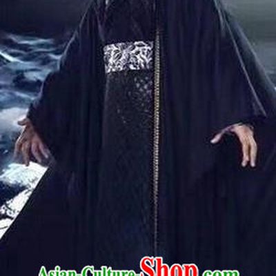 Traditional Chinese Ancient Swordsman Costume and Headpiece Complete Set, China Ming Dynasty Chivalrous Expert Suit Imperial Prince Clothing for Men