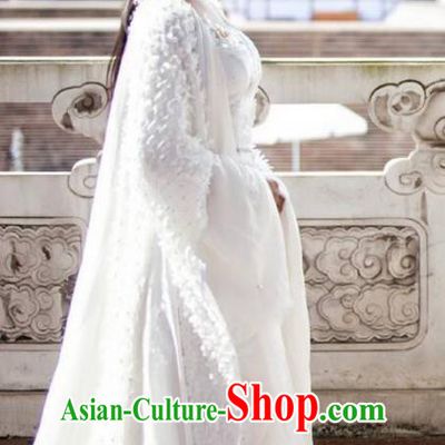 Traditional Chinese Ancient Female Costume and Headpiece Complete Set, Xuan-Yuan Sword Legend  The Clouds of Han the Three Kingdoms Palace Lady Peri Hanfu Clothing for Women