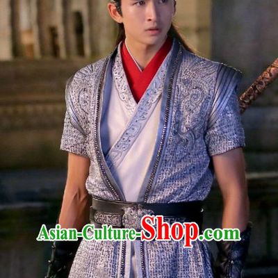 Traditional Chinese Ancient Chivalrous Expert Costume, Xuan-Yuan Sword Legend  The Clouds of Han the Three Kingdoms Swordsman Hanfu Clothing for Men