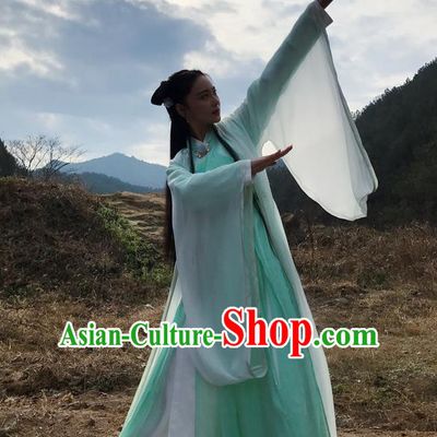 Traditional Chinese Ancient Swordsman Costume, Chinese Teleplay Flower Shabana Flyings Sky Song Dynasty Palace Lady Princess Clothing and Headpiece Complete Set for Women