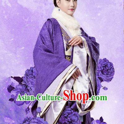 Traditional Chinese Ancient Song Dynasty Imperial Consort Costume and Headpiece Complete Set, Chinese Teleplay Flower Shabana Flyings Sky Palace Lady Embroidered Dress for Women