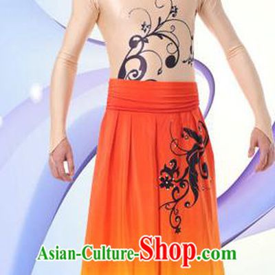 Traditional Chinese Classical Dance Yangge Fan Dance Costume, Folk Dance Drum Dance Uniform Yangko Clothing Complete Set for Men