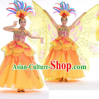 Top Chinese Classic Stage Performance Chorus Singing Group Costumes, Opening Dance Folk Dance Big Swing Dress for Women