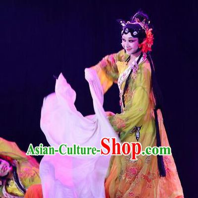 Traditional Chinese Classical Dance Peking Opera Ancient Dancing Costume, Folk Dance Uniform Water Sleeve Dress for Women