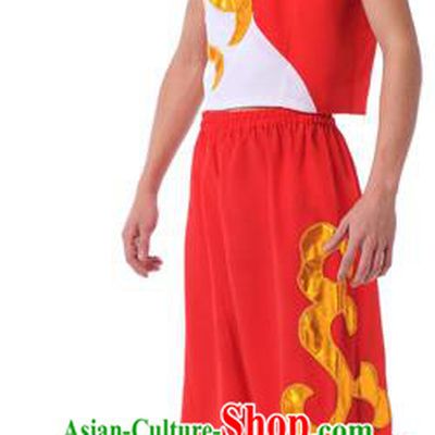 Traditional Chinese Classical Dance Yangge Fan Dance Costume, Drum Dance Uniform Yangko Clothing for Men