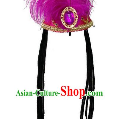 Traditional Chinese Uyghur Nationality Dance Headwear, Chinese Uigurian Minority Nationality Folk Dancing Hat for Women