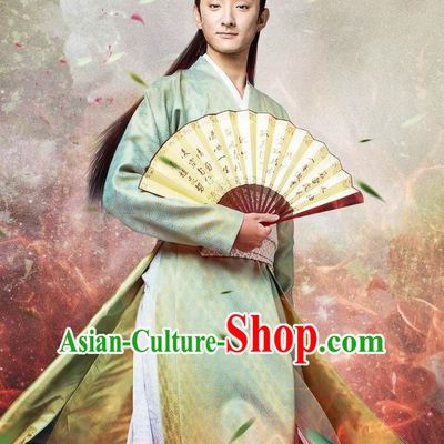 Traditional Chinese Song Dynasty Swordsman Costume and Handmade Headpiece Complete Set, China Ancient Jianghu Youxia Nobility Childe Clothing for Men