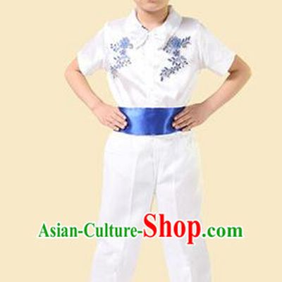Top Grade Professional Performance Catwalks Costume, Children Chorus Modern Dance Paillette Clothing for Boys Kids