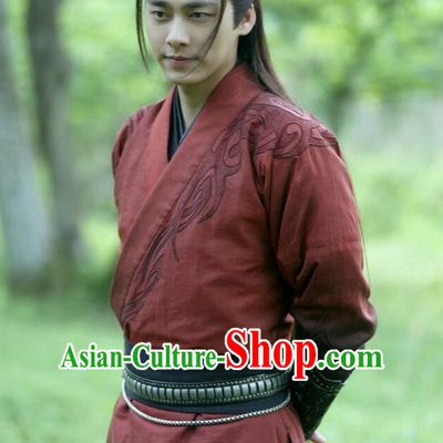 Traditional Ancient Chinese Elegant Swordsman Costume, Chinese Jiang hu Taoist Knight-errant Dress, Cosplay Chinese Television Drama Jade Dynasty Qing Yun Faction Childe Hanfu Embroidery Clothing for Men