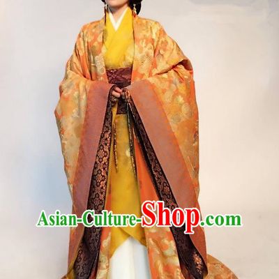 Traditional Ancient Chinese Elegant Imperial Empress Costume, Chinese Ancient Han Dynasty Palace Young Lady Dress, Cosplay Chinese Television Drama Above The Clouds Imperial Consort Hanfu Trailing Embroidery Clothing for Women