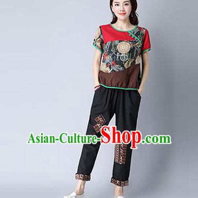 Traditional Chinese National Costume Plus Fours, Elegant Hanfu Embroidered Black Bloomers, China Ethnic Minorities Tang Suit Pantalettes for Women