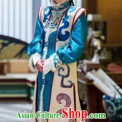 Traditional Ancient Chinese Elegant Aristocratic Female Dance Costume, Chinese Northern Dynasty National Minority Palace Young Lady Dress, Cosplay Chinese Television Drama Alegend of Pringess Lanling Princess Hanfu Trailing Embroidery Clothing for Women