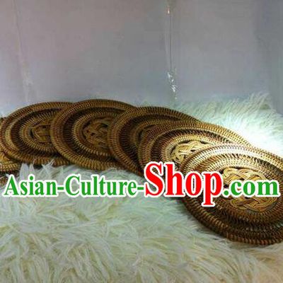 Top Asian Vietnamese Traditional Rattan Plaited Articles, Vietnam Handicraft Teacup Mat