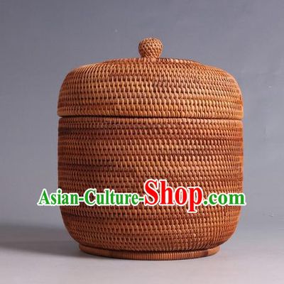 Top Asian Vietnamese Traditional Rattan Plaited Articles, Vietnam Tea Caddy Handicraft Candy Canister