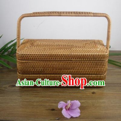 Top Asian Vietnamese Traditional Rattan Plaited Articles Tea Set, Vietnam Handicraft Tea Carrying Case