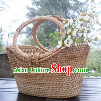 Top Asian Vietnamese Traditional Rattan Plaited Articles Bags, Vietnam Handicraft Basket