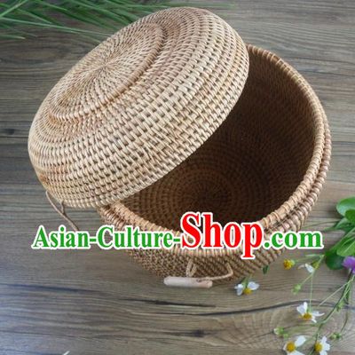 Top Asian Vietnamese Traditional Rattan Plaited Articles, Vietnam Tea Caddy Handicraft Canister