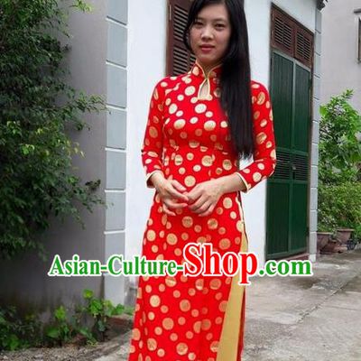 Top Grade Asian Vietnamese Traditional Dress, Vietnam National Female Ao Dai Dress, Vietnam Princess Cheongsam Wedding Clothing for Women