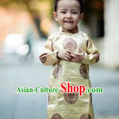 Top Grade Asian Vietnamese Traditional Costumes, Vietnam National Boys Ao Dai Dress, Vietnam Children Clothing