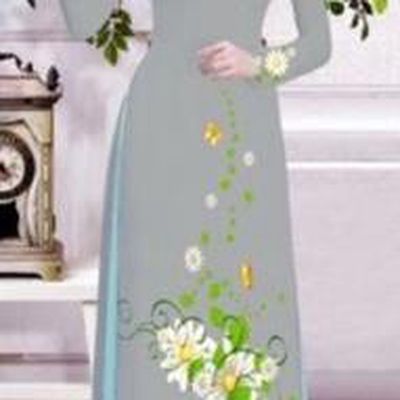 Traditional Top Grade Asian Vietnamese Dress, Vietnam National Female Ao Dai Dress Women Grey Printing Flowers Suit Cheongsam Clothing