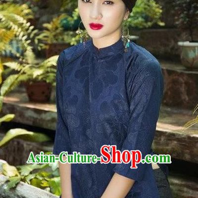 Traditional Top Grade Asian Vietnamese Dress, Vietnam National Female Handmade Ao Dai Dress Women Deep Grey Full Dress Ao Dai Cheongsam Clothing