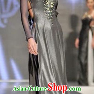 Traditional Top Grade Asian Vietnamese Costumes, Vietnam National Female Handmade Ao Dai Dress Cheongsam Clothing for Women